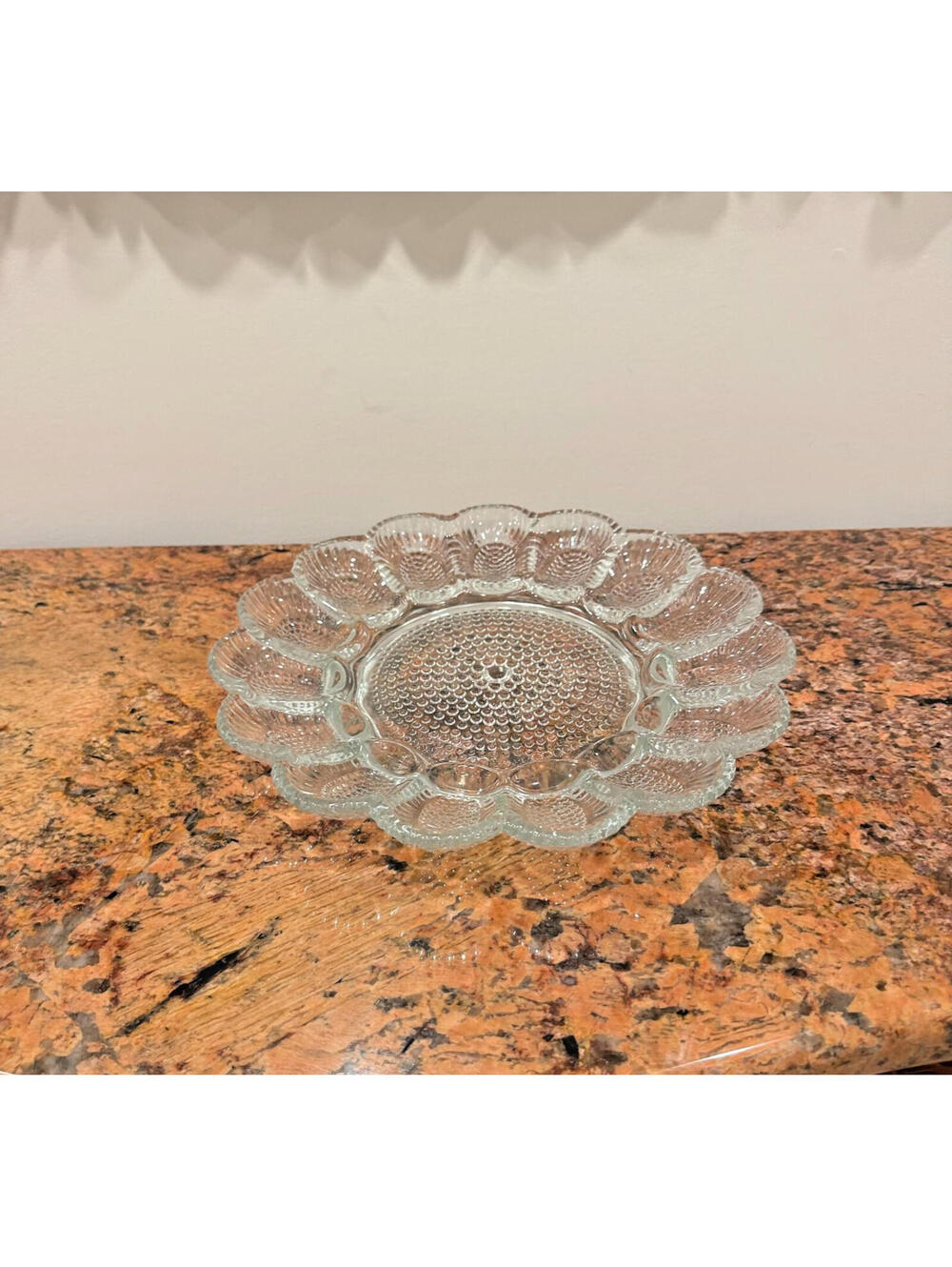 Vintage Indiana Glass Hobnail Deviled Egg Platter